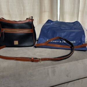 Dooney & Bourke Black and Tan Shoulder Bag